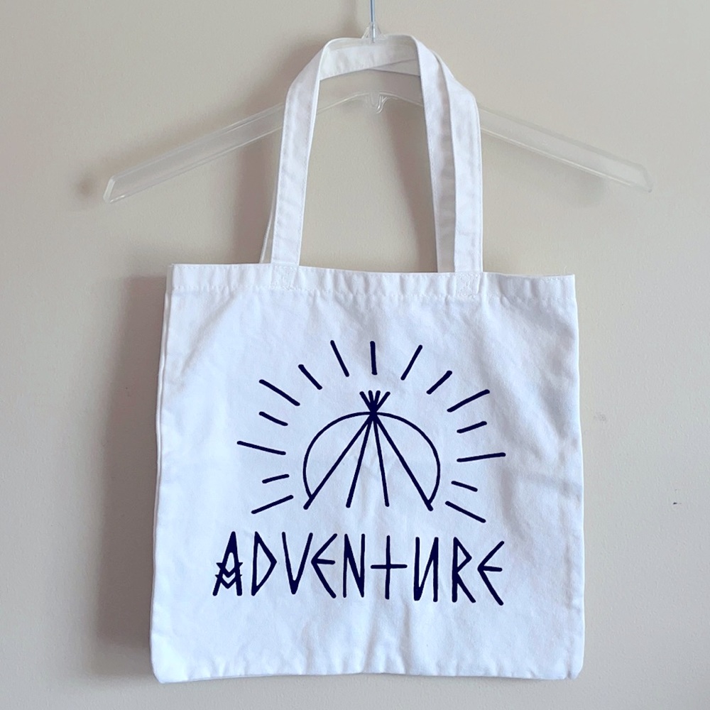 ADVENTURE Spell Out Canvas Tote Bag